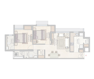 Poonam Polaris 2 BHK floor plan